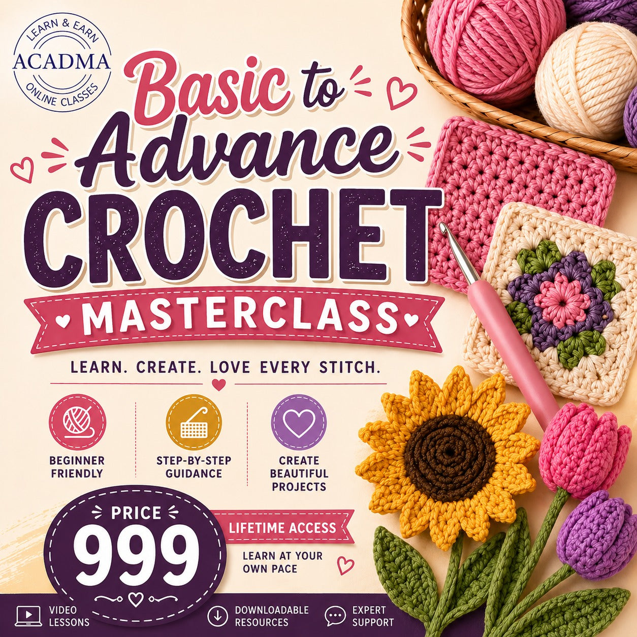 Basic to Advance Crochet Masterclass